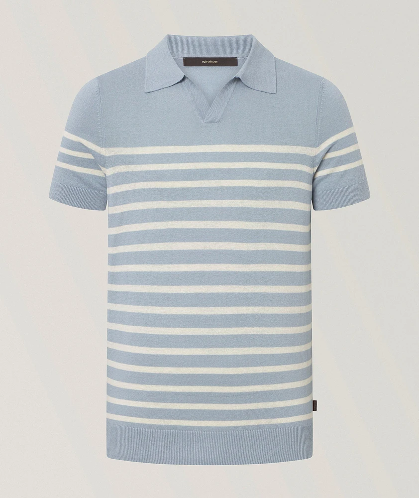 Lindo Stripe Cotton Knit Polo