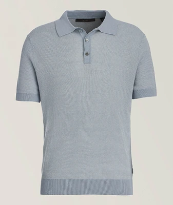 Mélange Linen-Cotton Knit Polo