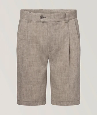 Schio Pleated Linen-Wool Shorts