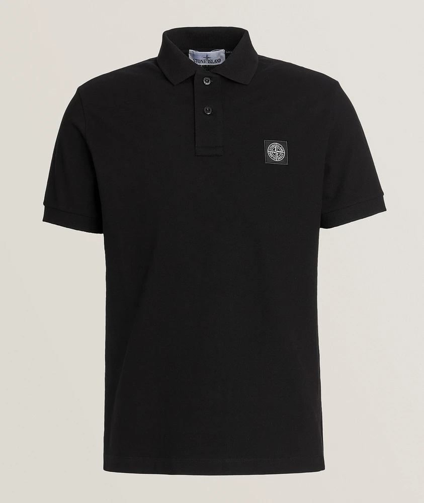Logo Badge Stretch-Cotton Polo