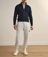 Ribbed Cotton Zipper Cardigan