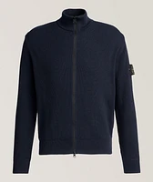 Ribbed Cotton Zipper Cardigan