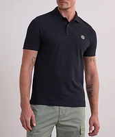 Logo Badge Stretch-Cotton Polo