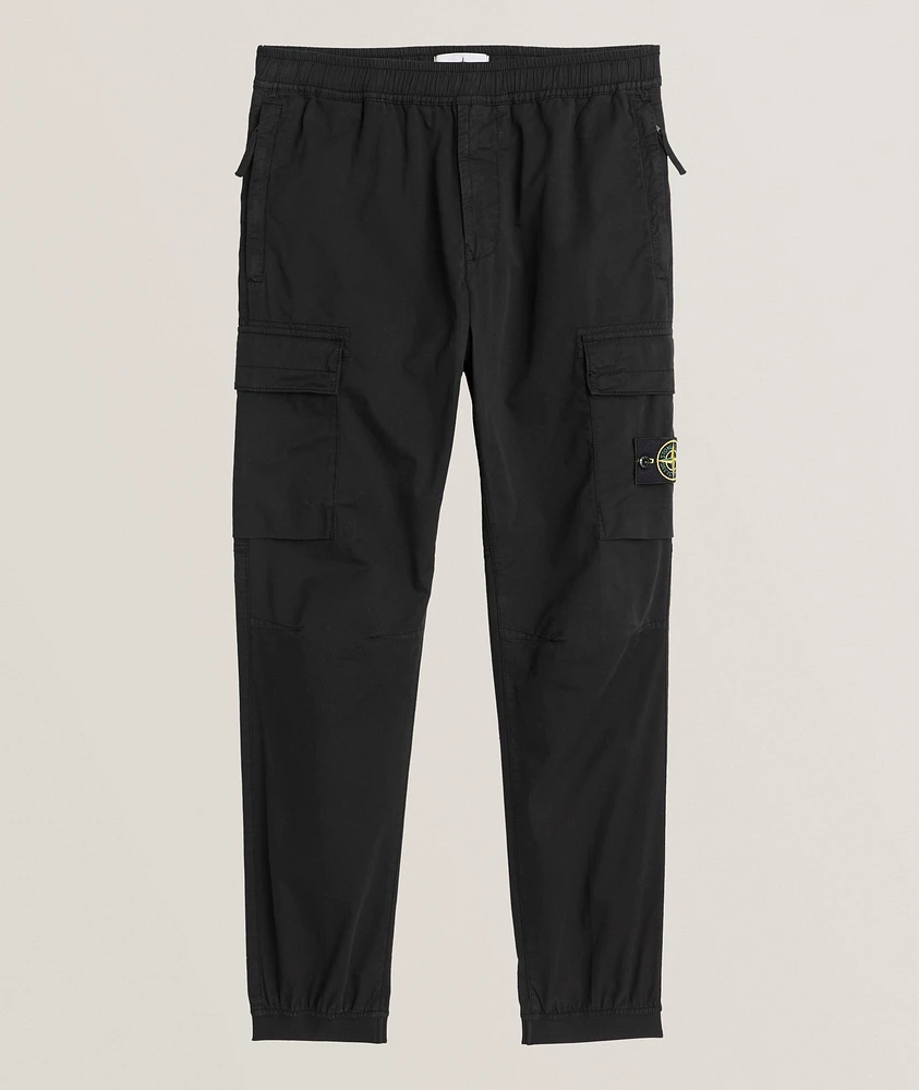 Stretch-Cotton Cuffed Cargo Pants