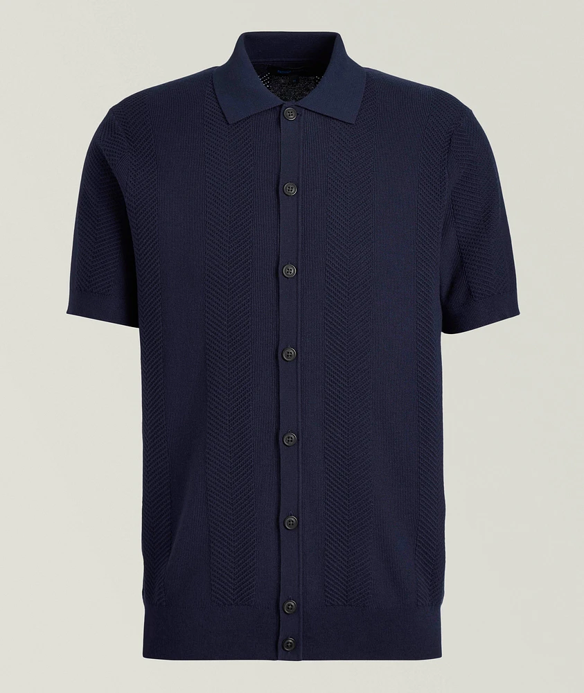 Cotton-Cashmere Blend Knit Polo