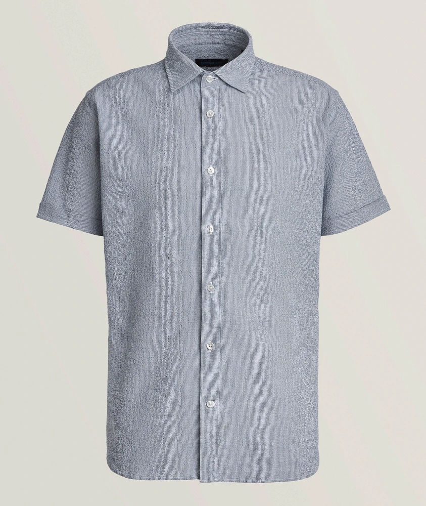 Fine Stripe Seersucker Shirt