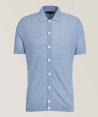 Extrafine Merino Wool-Silk Button Polo