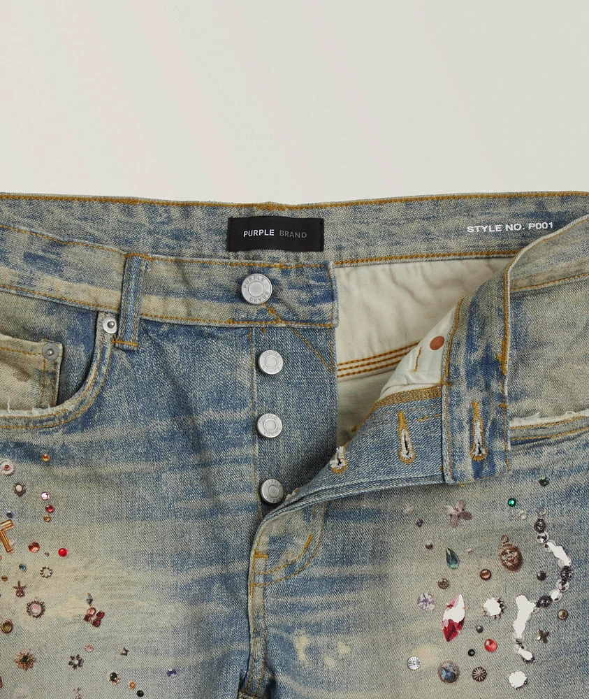 P001 Cyanine Jewel Skinny Jeans
