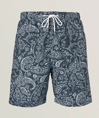 Paisley Swim Shorts & Zip Pouch Set