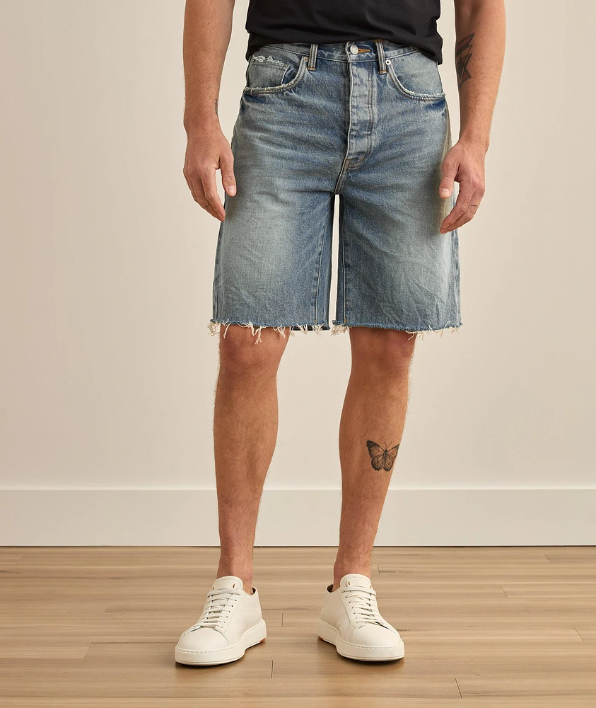 P059 Cast Iron Distressed Denim Shorts