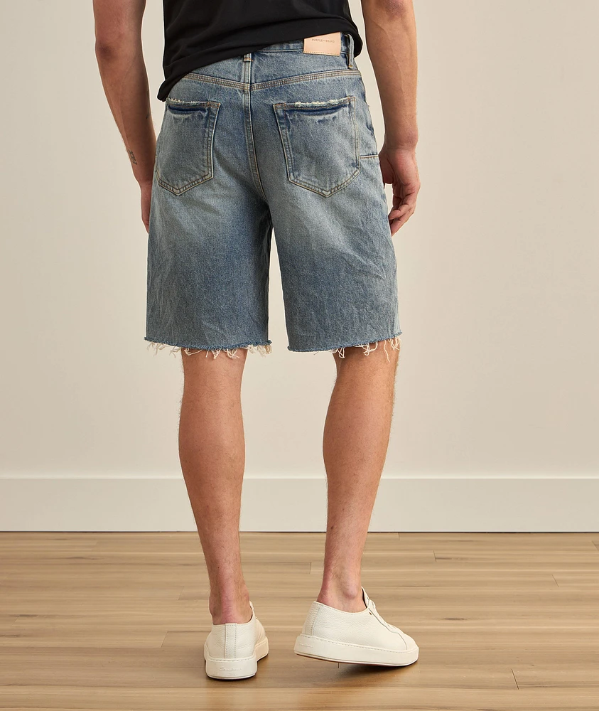 P059 Cast Iron Distressed Denim Shorts