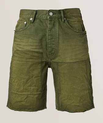 P059 Patchwork Overdye Denim Shorts