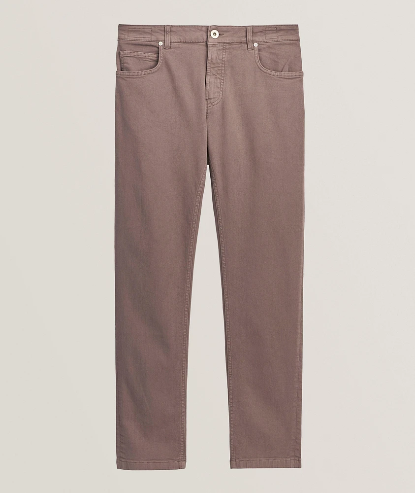 Stretch-Cotton Five-Pocket Pants