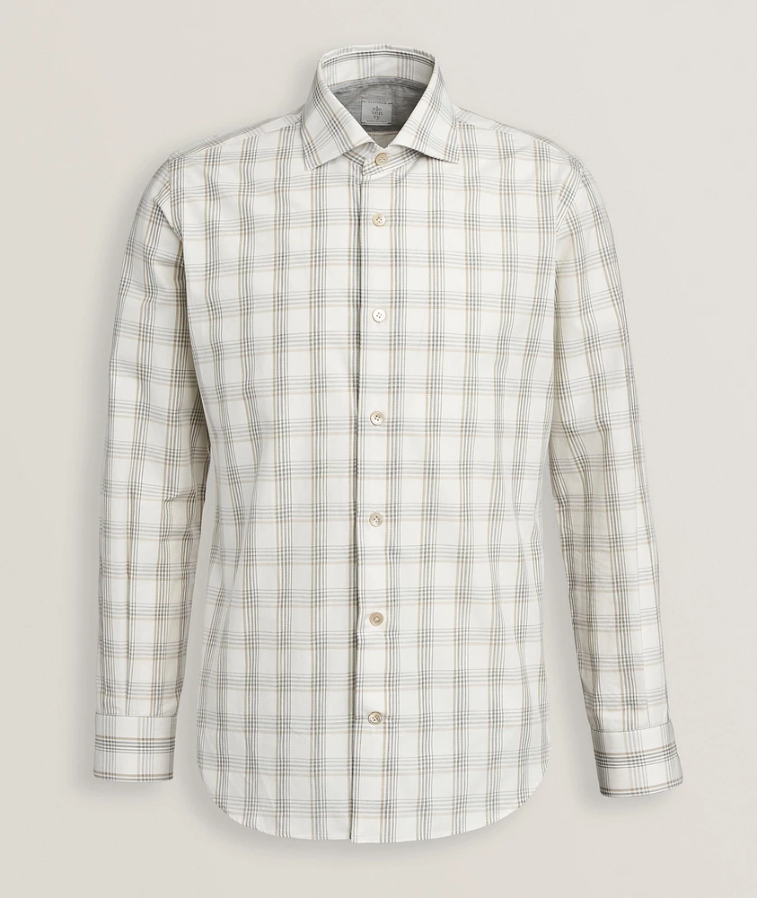 Cotton-Linen Plaid Shirt