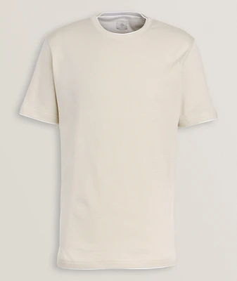 Contrast Tipped Stretch-Cotton T-Shirt