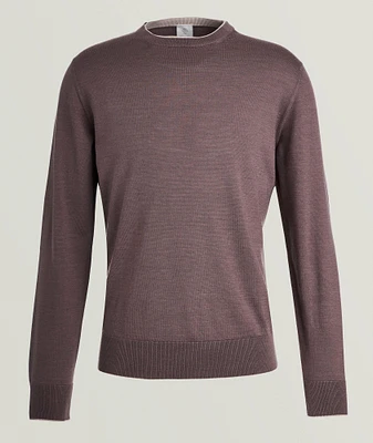 Wool-Silk Tipped Crewneck Sweater