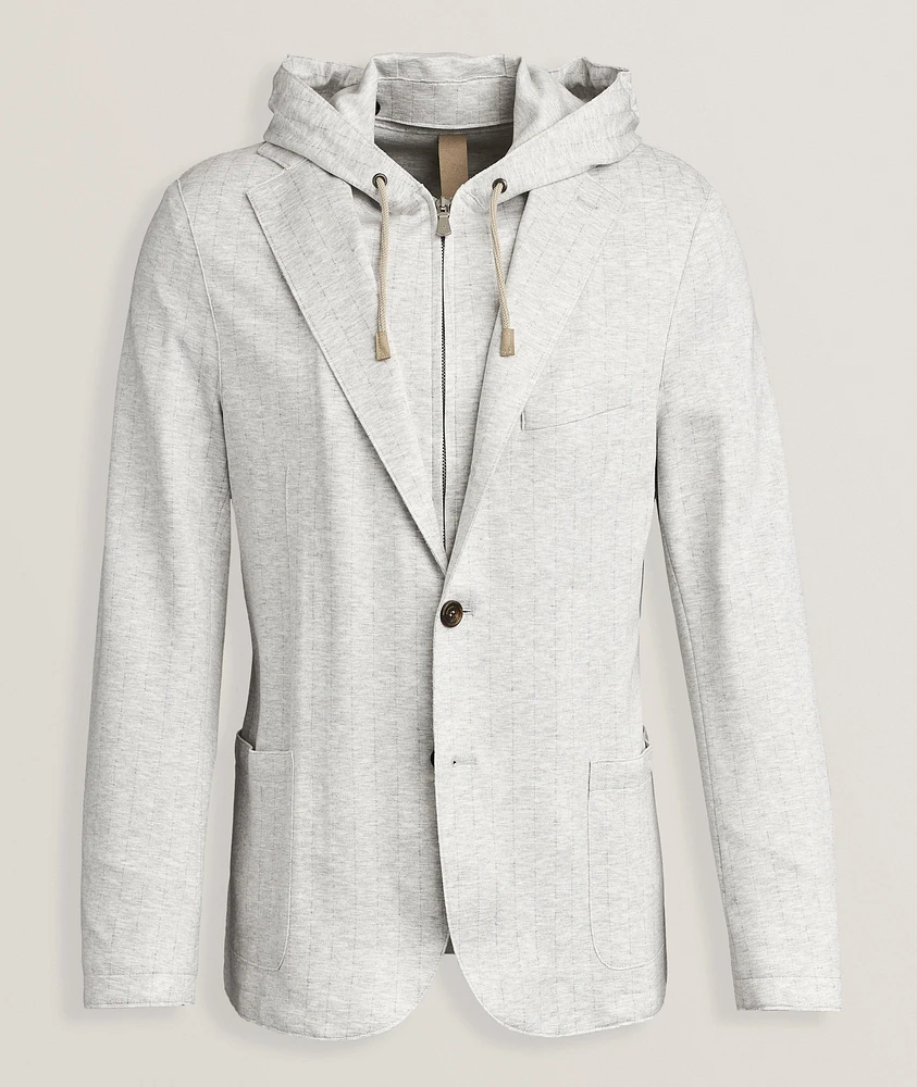 Pinstripe Removable Hood Sport Jacket