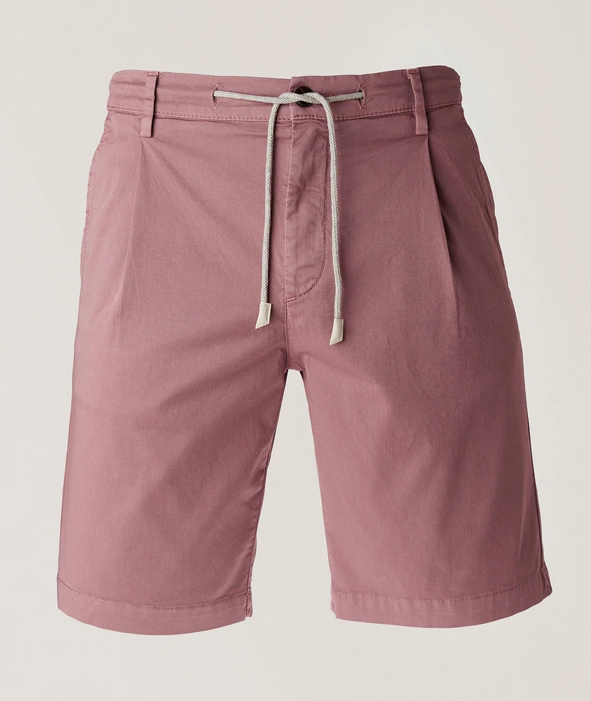 Drawstring Stretch-Cotton Chino Shorts