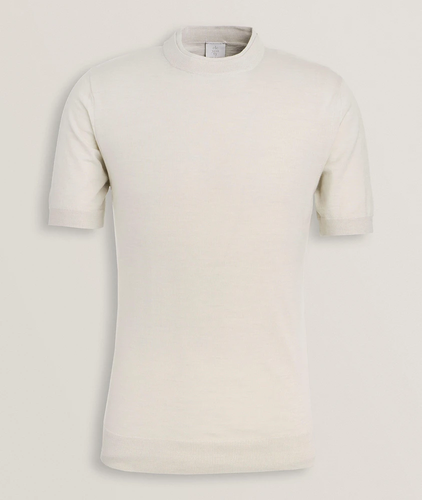 Tonal Tipped Crewneck Knit T-Shirt