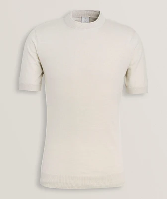 Tonal Tipped Crewneck Knit T-Shirt