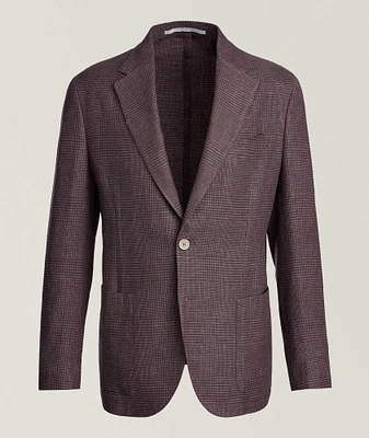 Glen Plaid Linen-Blend Sport Jacket