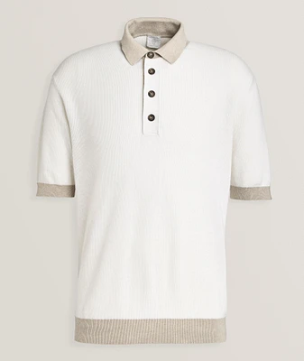 Cotton-Cashmere Colourblock Knit Polo