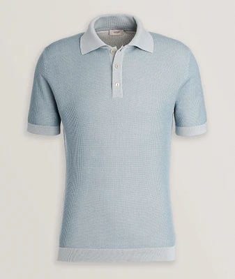 Textured Silk-Cotton Polo Shirt