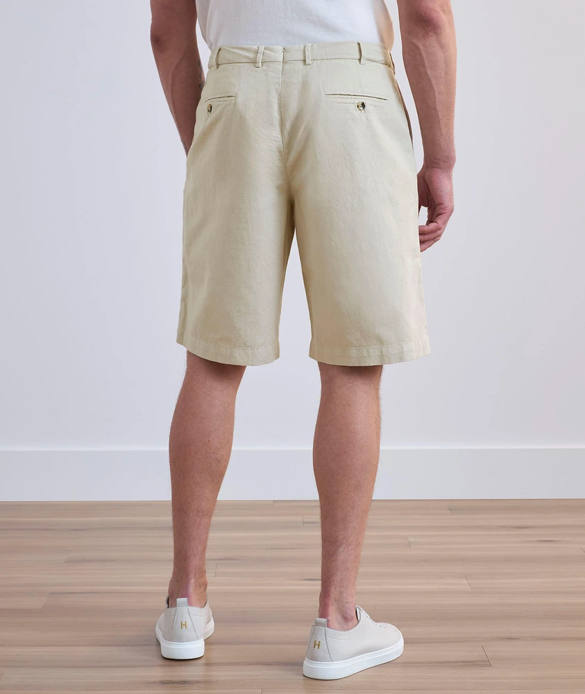 Cotton-Linen Blend Bermuda Shorts