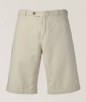 Cotton-Linen Blend Bermuda Shorts