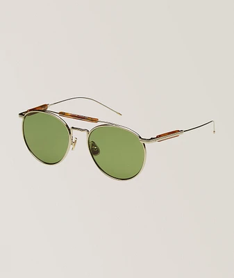 Sartorial Sunset Round Titanium Sunglasses 