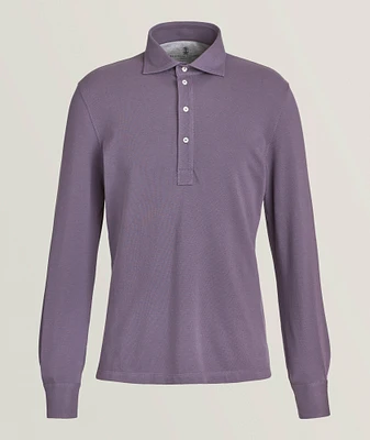 Cotton Piqué Long-Sleeve Polo