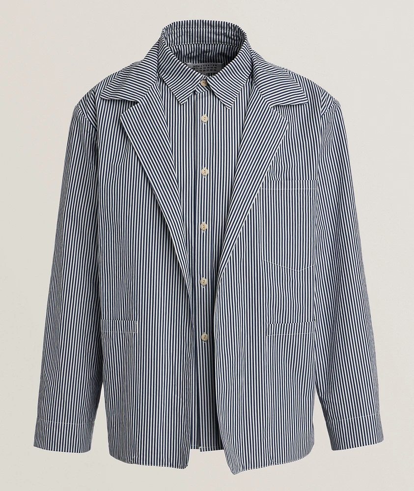 Layered Pinstripe Jacket