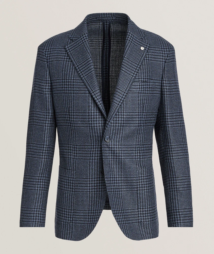 Houndstooth Wool-Blend Sport Jacket