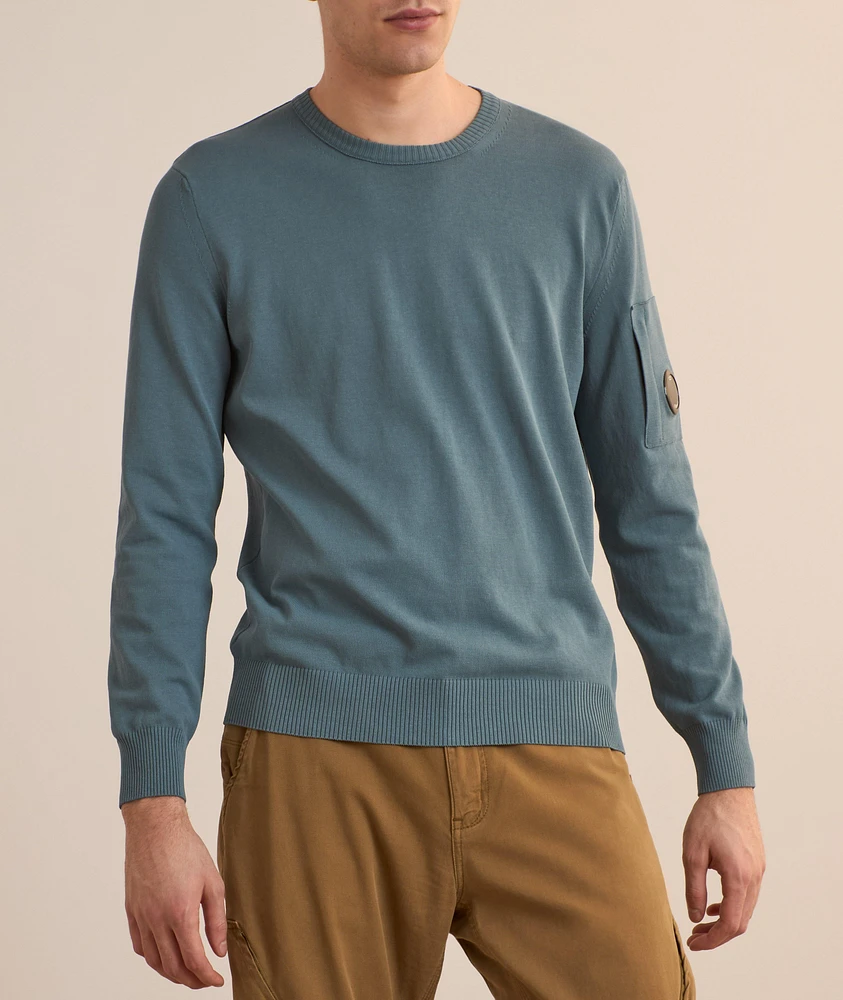 Cotton Crepe Knit Sweater