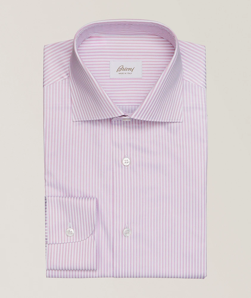 William Stripe Cotton Twill Dress Shirt
