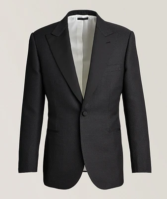 Basketweave Silk-Wool Cocktail Jacket