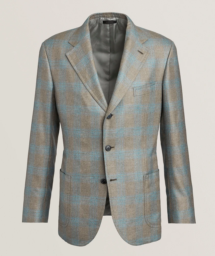 Giacca Amalfi Check Silk-Cashmere Sport Jacket