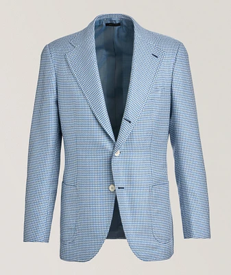 Amalfi Houndstooth Wool-Silk Sport Jacket