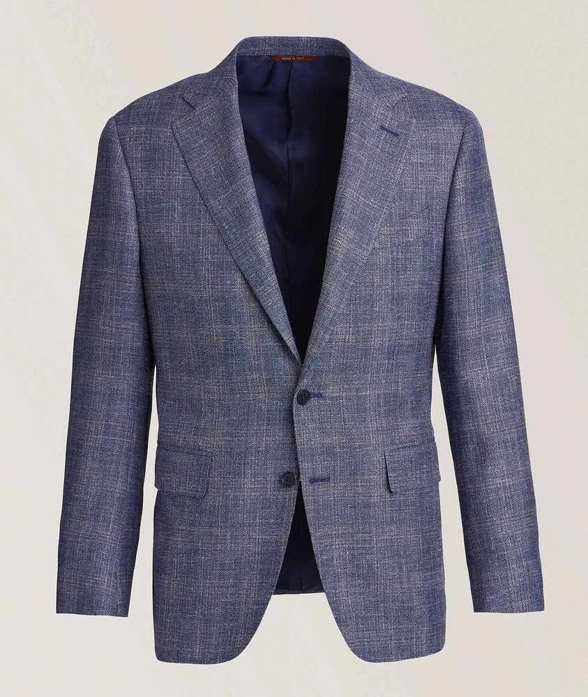 Check Wool, Silk & Linen Sport Jacket
