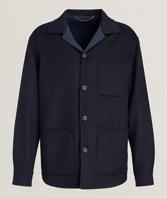 Double Monochrome Wool Overshirt