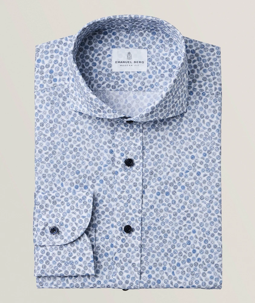 Marseille Printed Stretch-Cotton Dress Shirt