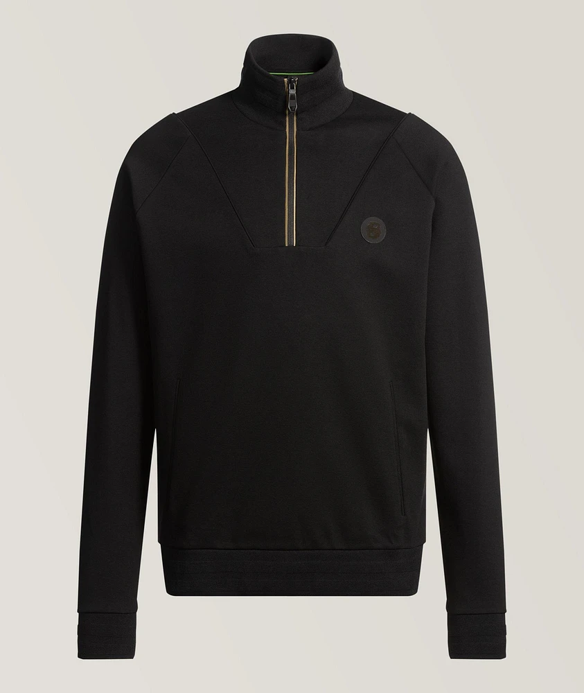 Cotton-Blend Quarter-Zip Sweatshirt