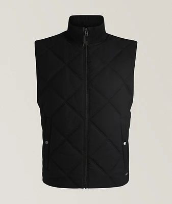 Contino Diamond-Quilted Ribbed Trim Vest