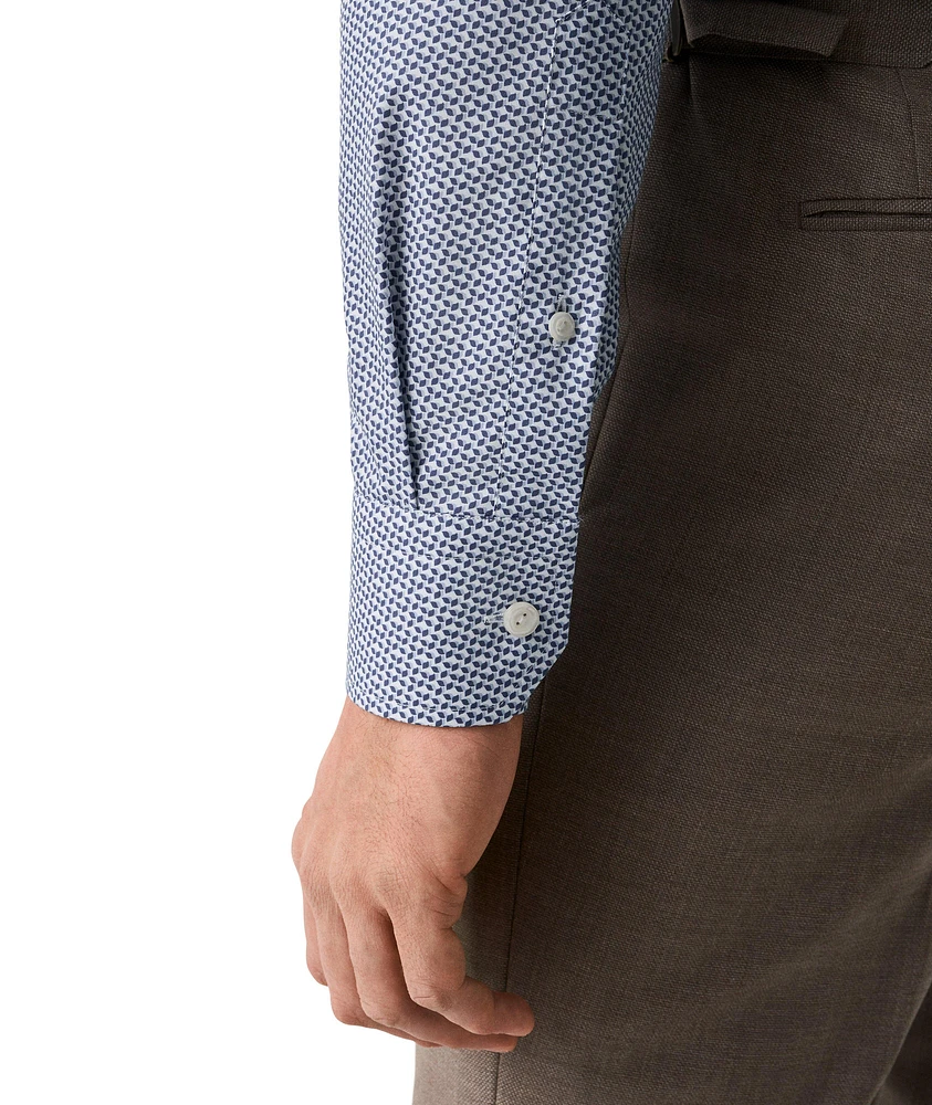 Slim-Fit Micro-Geometric Dress Shirt
