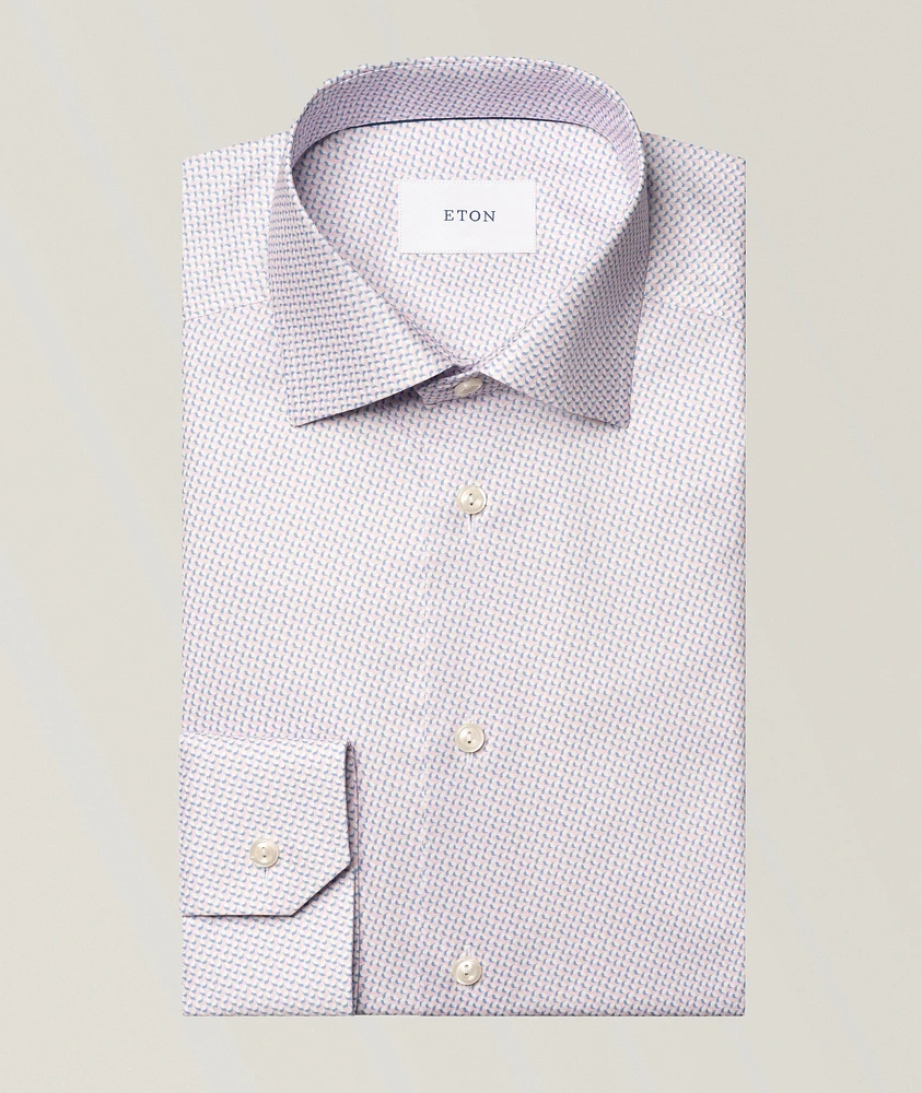 Contemporary-Fit Micro-Geometric Dress Shirt