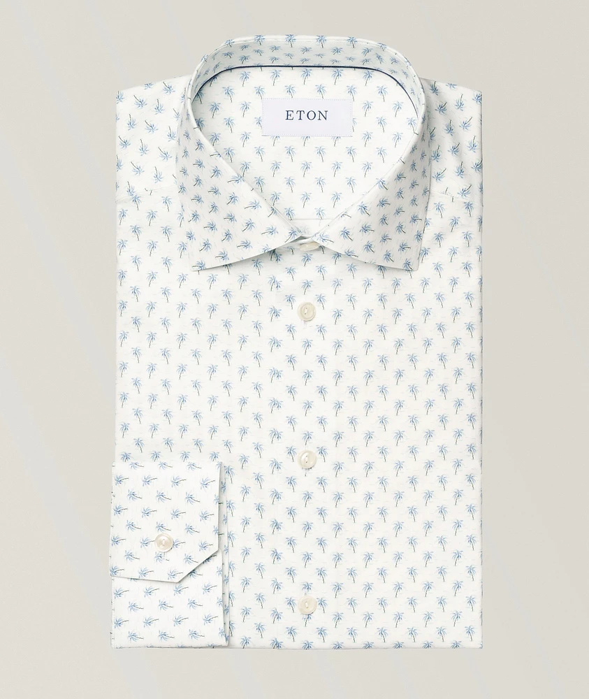 Slim-Fit Palm Tree Dress Shirt