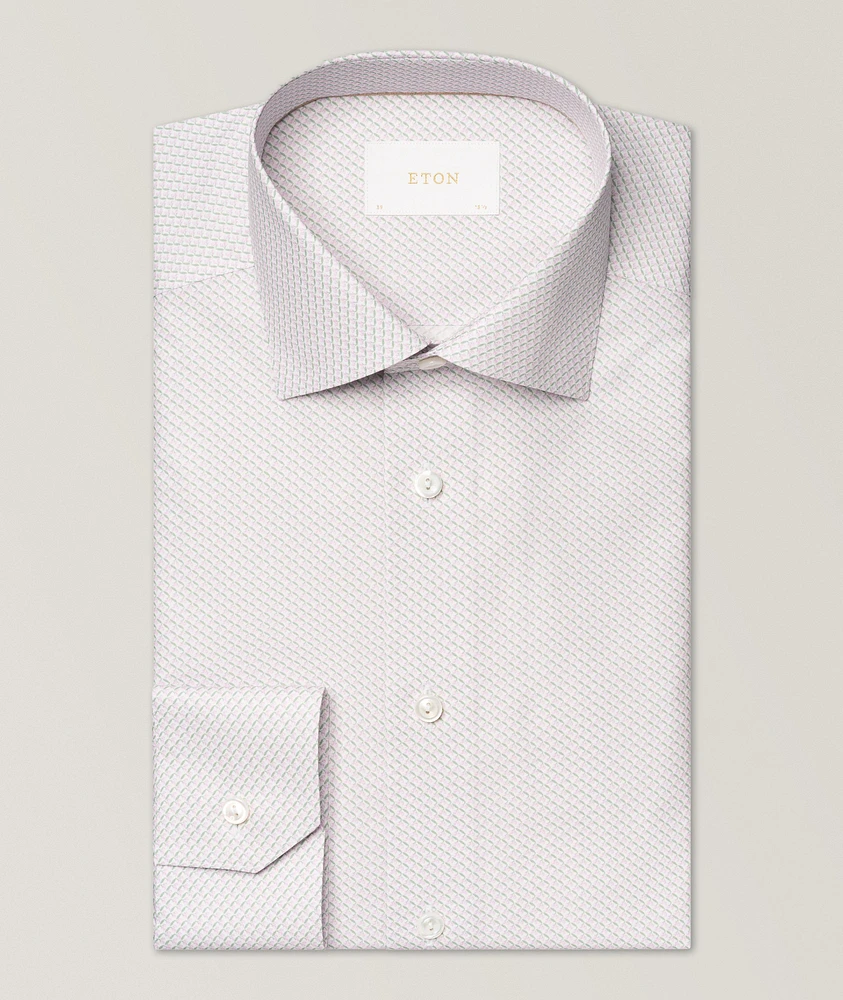 Slim-Fit Micro-Print Dress Shirt