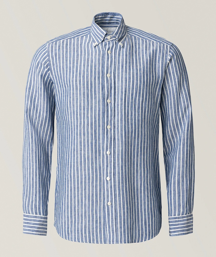 Slim-Fit Striped Linen Shirt