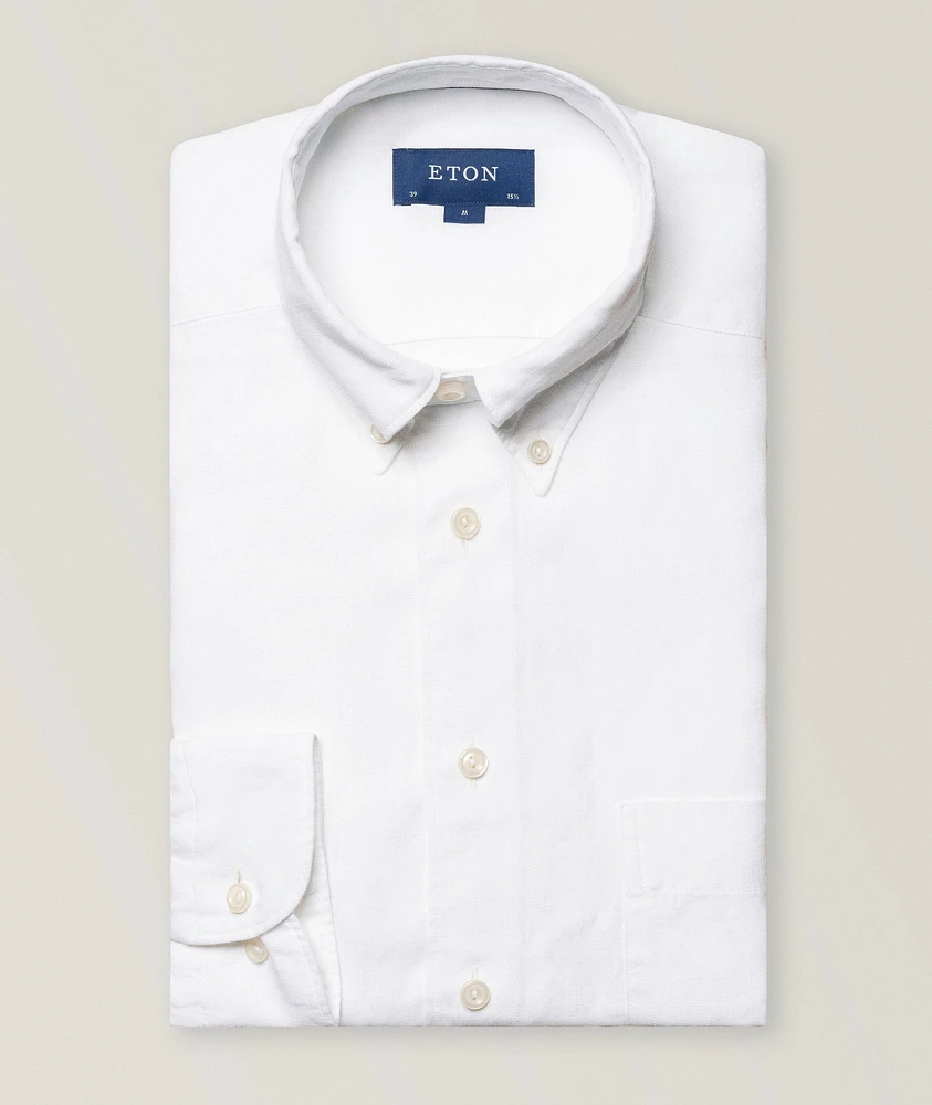 Slim-Fit Solid Linen Shirt