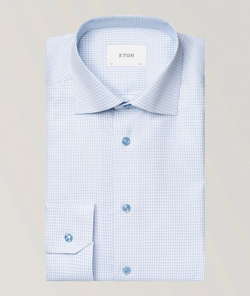 Slim-Fit Check Twill Dress Shirt